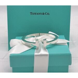 Tiffany & Co. T Square Bracelet Sterling Silver 925 Large W/ Gift Pouch & Box